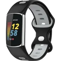 IMoshion Siliconen Sport⁺ bandje voor de Fitbit Charge 5 / 6 - Black / Grey