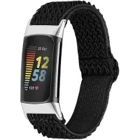 IMoshion Elastisch nylonbandje voor de Fitbit Charge 5 - Zwart