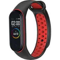 IMoshion Siliconen sport bandje voor de Xiaomi Mi Band 3 / 4 - Black / Red