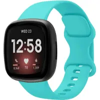 IMoshion Fitbit Versa 4 / 3 / Sense (2) Bandje - iMoshion Siliconen band gekleurd knoopje - Turquoise