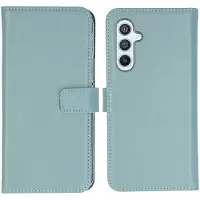 Selencia Echt Leren Bookcase voor de Samsung Galaxy A54 (5G) - Air Blue