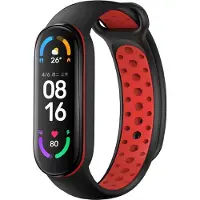 IMoshion Siliconen sport bandje voor de Xiaomi Mi Band 5 / 6 - Black / Red