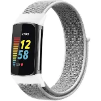 IMoshion Nylon bandje voor de Fitbit Charge 5 - Maat L - Lichtgrijs