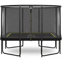 Magic Circle Pro Fiber Black Rechthoekige Trampoline 214 x 305 cm met veiligheidsnet