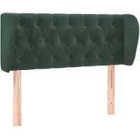 vidaXL Hoofdbord met randen 103x23x78/88 cm fluweel donkergroen