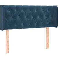 vidaXL Hoofdbord met randen 103x16x78/88 cm fluweel donkerblauw