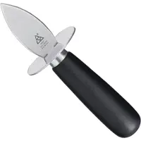 Triangle Oesterbreker met Beschermrand - RVS - Zwart Houten Heft - 17 cm