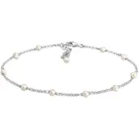 Elli - Enkelbanden - Dames Enkelbandje Elegant met Zoetwaterparels in 925 Sterling Zilver - Dames