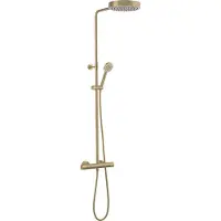 Ben Engraved Line regendoucheset Ø25cm geborsteld messing pvd