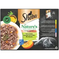 Sheba 4x Nature's Collection Kattenvoer Natvoer Mix Selectie in Saus Maaltijdzakjes 12 x 85 gr