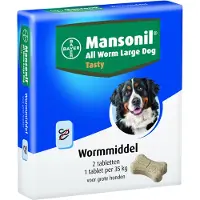 Mansonil All Worm Large Dog Tasty Bone 2 tabletten