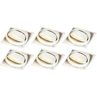 QAZQA Set van 6 inbouwspot wit GU10 kantelbaar trimless - Oneon