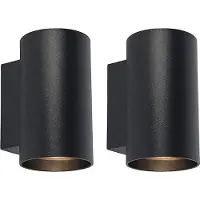 QAZQA Set van 2 moderne wandlampen zwart rond - Sandy