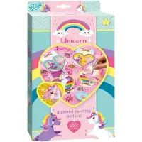 Creative Craft Group Unicorn knutselset diamond painting - feest vlaggenslinger kaarten maken incl. 2500+ strass steentjes knutselen