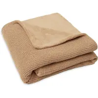 Jollein Baby Deken Wieg 75x100cm Basic Knit - Biscuit/Fleece