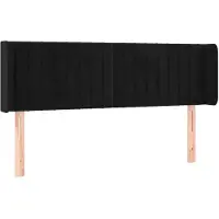 vidaXL Hoofdbord met randen 147x16x78/88 cm fluweel zwart