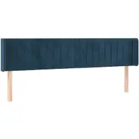 vidaXL Hoofdbord met randen 163x16x78/88 cm fluweel donkerblauw