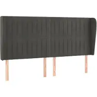 vidaXL Hoofdbord met randen 183x23x118/128 cm fluweel donkergrijs