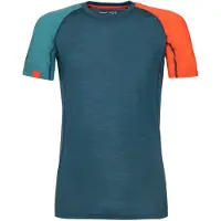 Rock Experience Makani 2.0 SS Man T-Shirt Reflecting Pond/Deep Jungle/Cherry Tomato L Thermo ondergoed voor heren