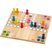 Goki Bordspel: Ludo 24x24cm, speelveld kan aangepast worden aan