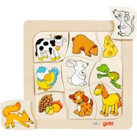 Goki Houten Legpuzzel Wie Eet Wat? 1 St