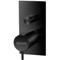 Qisani Inbouwkraan flow thermostatisch 2-weg vierkant geborsteld mat zwart