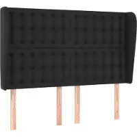 vidaXL Hoofdbord met randen 147x23x118/128 cm kunstleer zwart