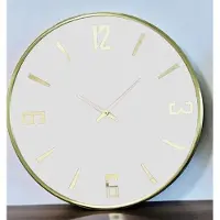 Mansion Atmosphere - Gold Frame 4Digit - Wallclock - Glasscover - White