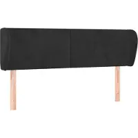 vidaXL Hoofdbord met randen 147x23x78/88 cm fluweel zwart