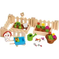 Goki Poppenhuisaccessoires: MIJN KLEINE TUIN, bloembed 8x5x3cm, 3