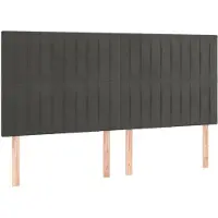 vidaXL Hoofdbord donkergrijs 200x5x118/128 cm Fluweel