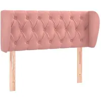 vidaXL Hoofdbord met randen 93x23x78/88 cm fluweel roze