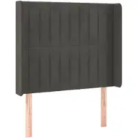 vidaXL Hoofdbord met randen 93x16x118/128 cm fluweel donkergrijs