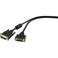 Renkforce DVI Verlengkabel DVI-D 24+1-polige stekker, DVI-D 24+1-polige stekker 1.80 m Zwart RF-4212198 Met Ferrietkern