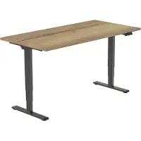 Euroseats OrangeLabel zit/sta bureau Eco frame zwart maat 160x80cm. Voldoet aan de NEN EN 527. Inclusief Natuur Eik blad.