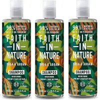 Faith In Nature - Shea & Argan Shampoo - 400ml - 3 Pak