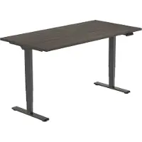 Euroseats OrangeLabel zit/sta bureau Eco frame zwart maat 160x80cm. Voldoet aan de NEN EN 527. Inclusief Logan Eik blad.