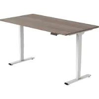 Euroseats OrangeLabel by elektrisch zit/sta bureau Eco. Voldoet aan de NEN EN 527 norm. Uitvoering wit frame en incl. blad 120x80 Robson Eik