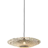 QAZQA Oosterse hanglamp zwart met bamboe 50cm - Rina