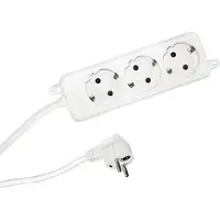 Bachmann SELLY stekkerdoos met 3 stopcontacten, beveiligingscontacten, witte kleur, 3 meter