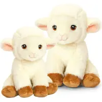 Keel Toys Pluche knuffels schapen familie 18 en 25 cm - Knuffel boederijdieren
