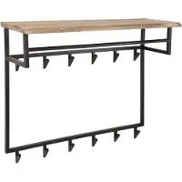 Giga Meubel Gm Wandkapstok 12-haaks Naturel - Hoedenplank - Edge Hoog