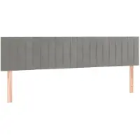 vidaXL Hoofdborden 200x5x78/88 cm fluweel lichtgrijs