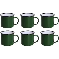 Olympia Emaille mok groen 35cl, 6 stuks