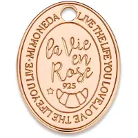 Mi Moneda -MMM ROSE TAG OVAL 20MM 925 SILVER ROSEGOLD PLATED