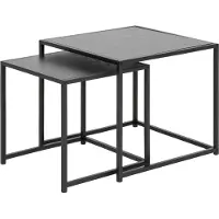 Actona Set Van Bijzettafels Seaford Melamine Essenhout Zwart