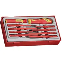 Teng Tools Geïsoleerde schroevendraaierset TT1 tray Plat- PH- PZ 10 delig TTV710N