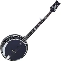 Ortega OBJ450-SBK Raven Series Satin Black banjo met gigbag