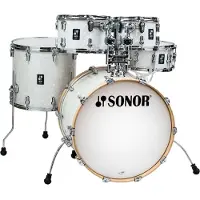 Sonor AQ2 20 5pc Complete Drum Kit With Hardware & Throne White Pearl