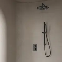 Saniclear Iron inbouw regendouche met 30cm hoofddouche, muurarm en glijstang verouderd ijzer - gunmetal